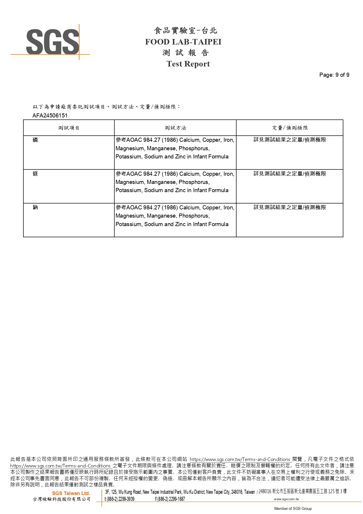 營養成分分析報告第6頁