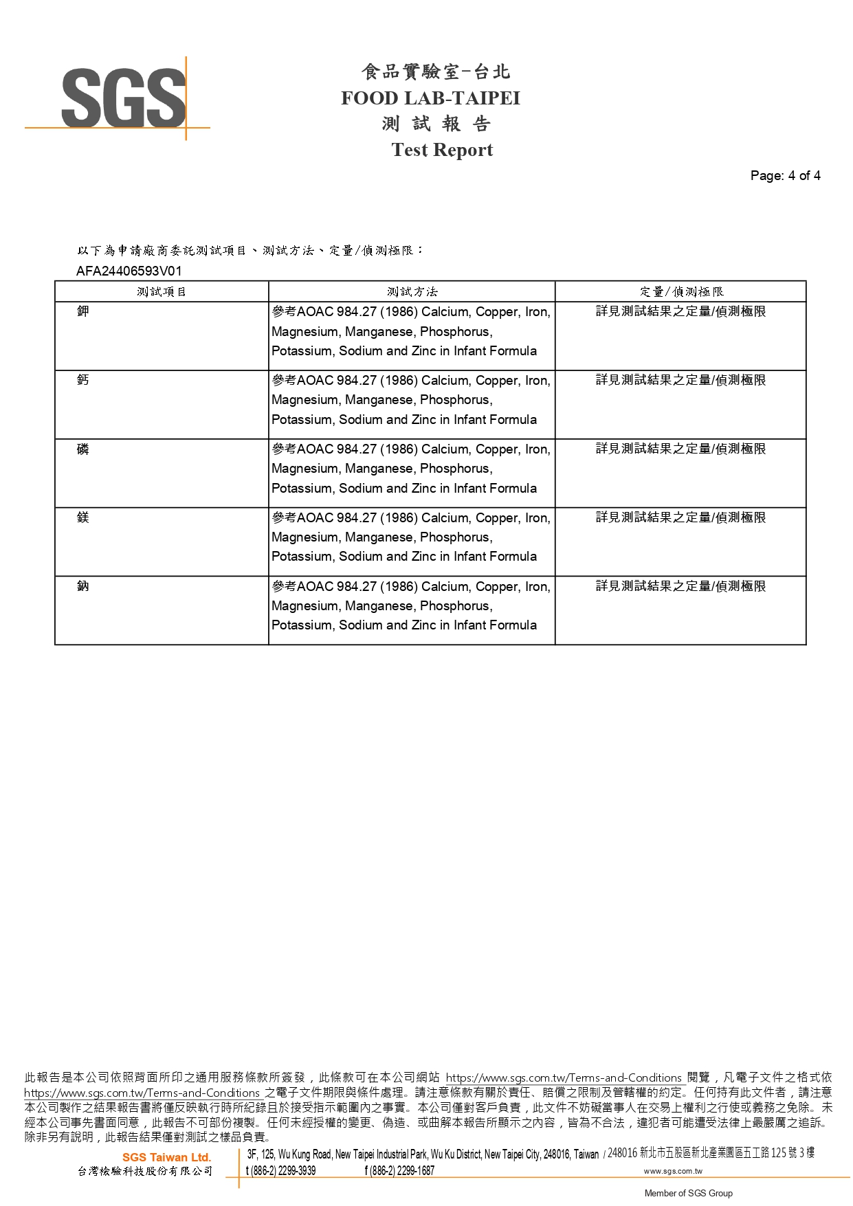 營養成分分析報告第8頁