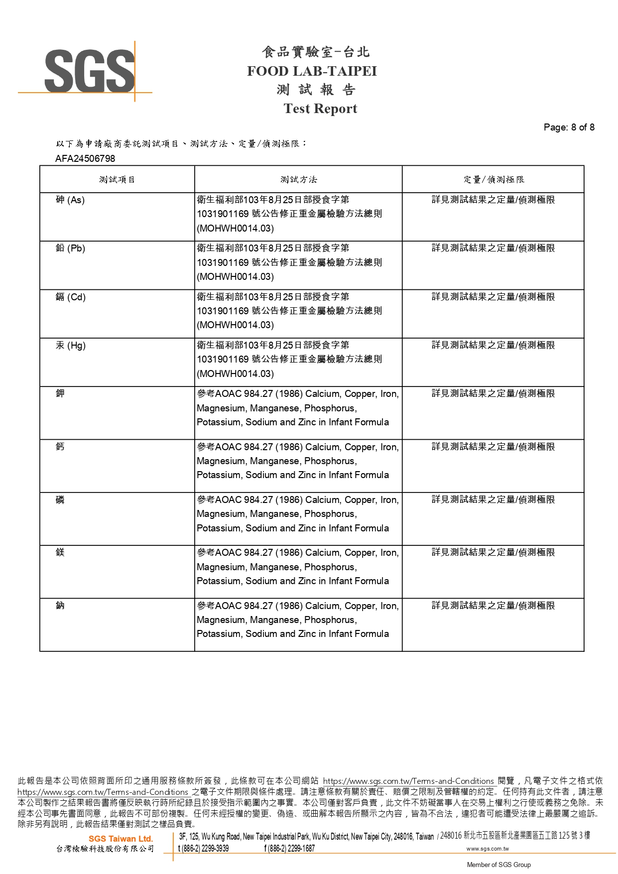 營養成分分析報告第5頁