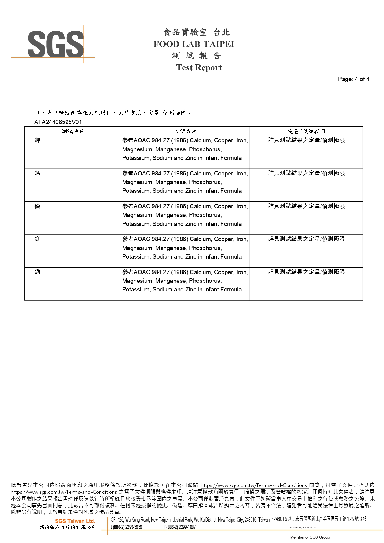 營養成分分析報告第8頁
